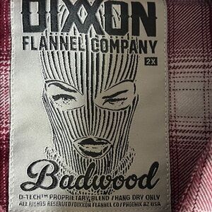 DIXXON Bad Wood Men's Maroon and grey  Plaid Flannel Shirt